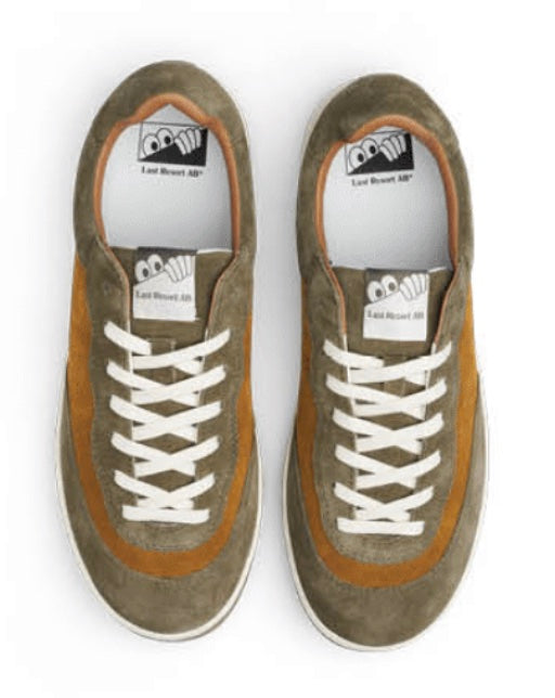 Last Resort CM001 LO Suede Shoe in New Olive Golden Brown and White Gum - M I L O S P O R T