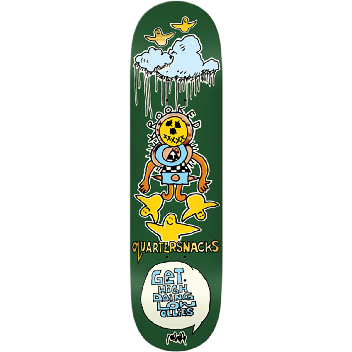 Krooked x Quartersnacks Get High Skateboard Deck in 8.25