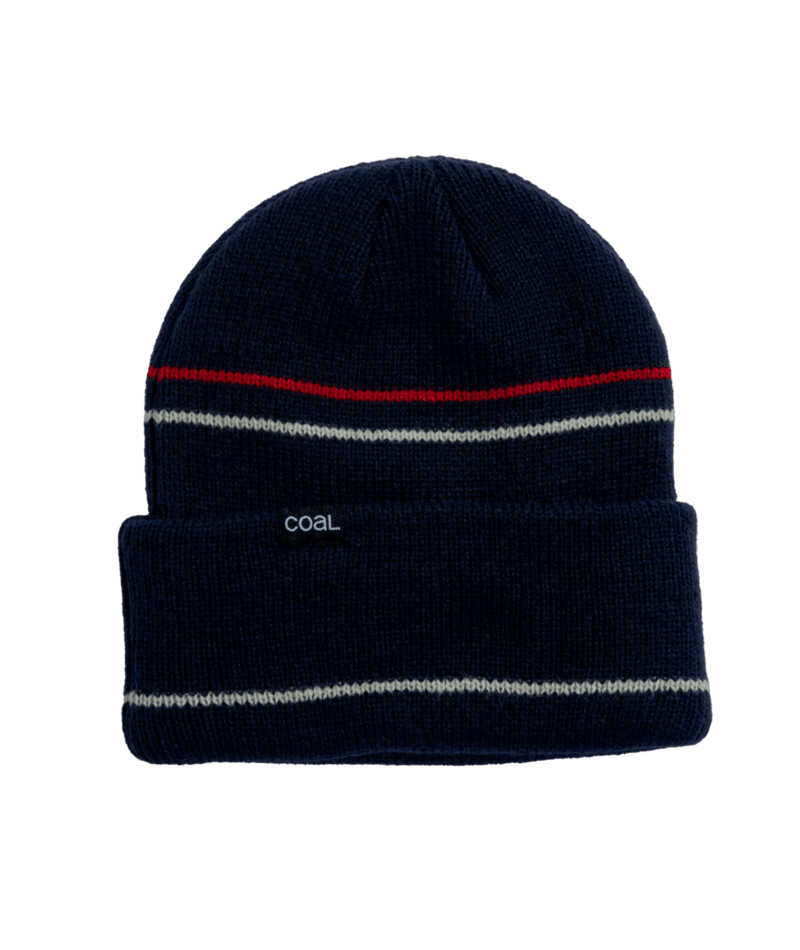 Coal Wayne Beanie in Navy and Red - M I L O S P O R T