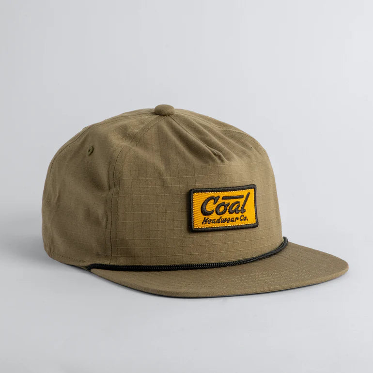 Men's Coal Atlas Vintage Ripstop Cap with curved brim and adjustable strap, featuring rugged ripstop fabric in a classic style.