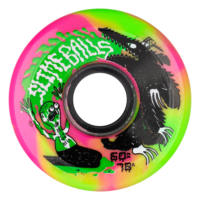 Slime Balls Jay Howell Og Slime Pink and Green Swirl Skate Wheels - M I L O S P O R T