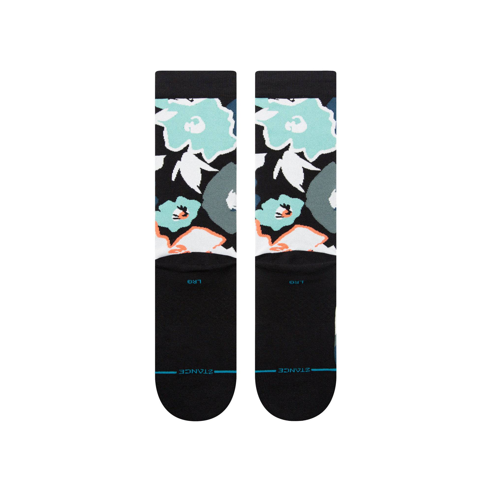 Stance Flower Beds Crew Sock in Black - M I L O S P O R T