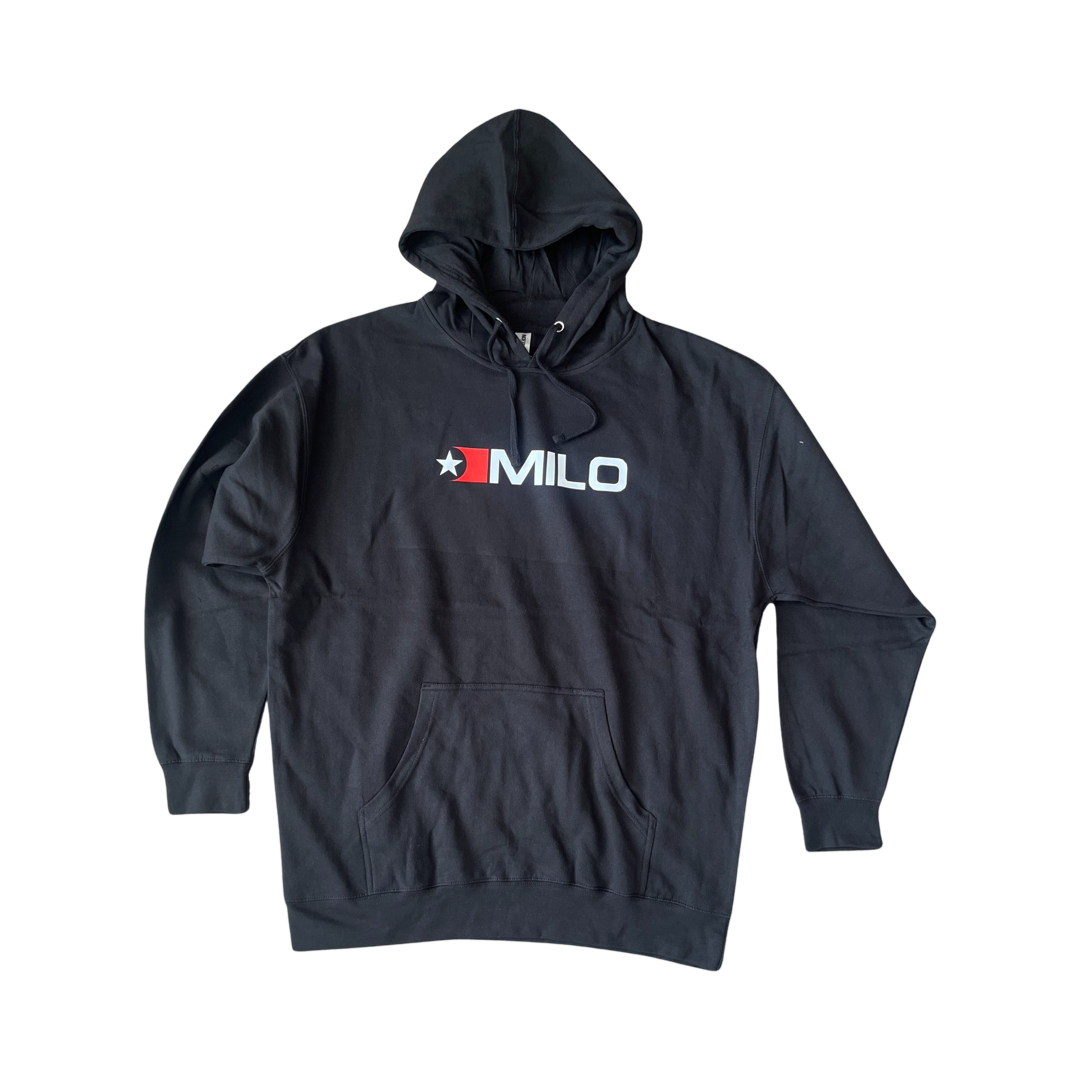 Milosport Flag Logo Pullover Hoodie in Black - M I L O S P O R T