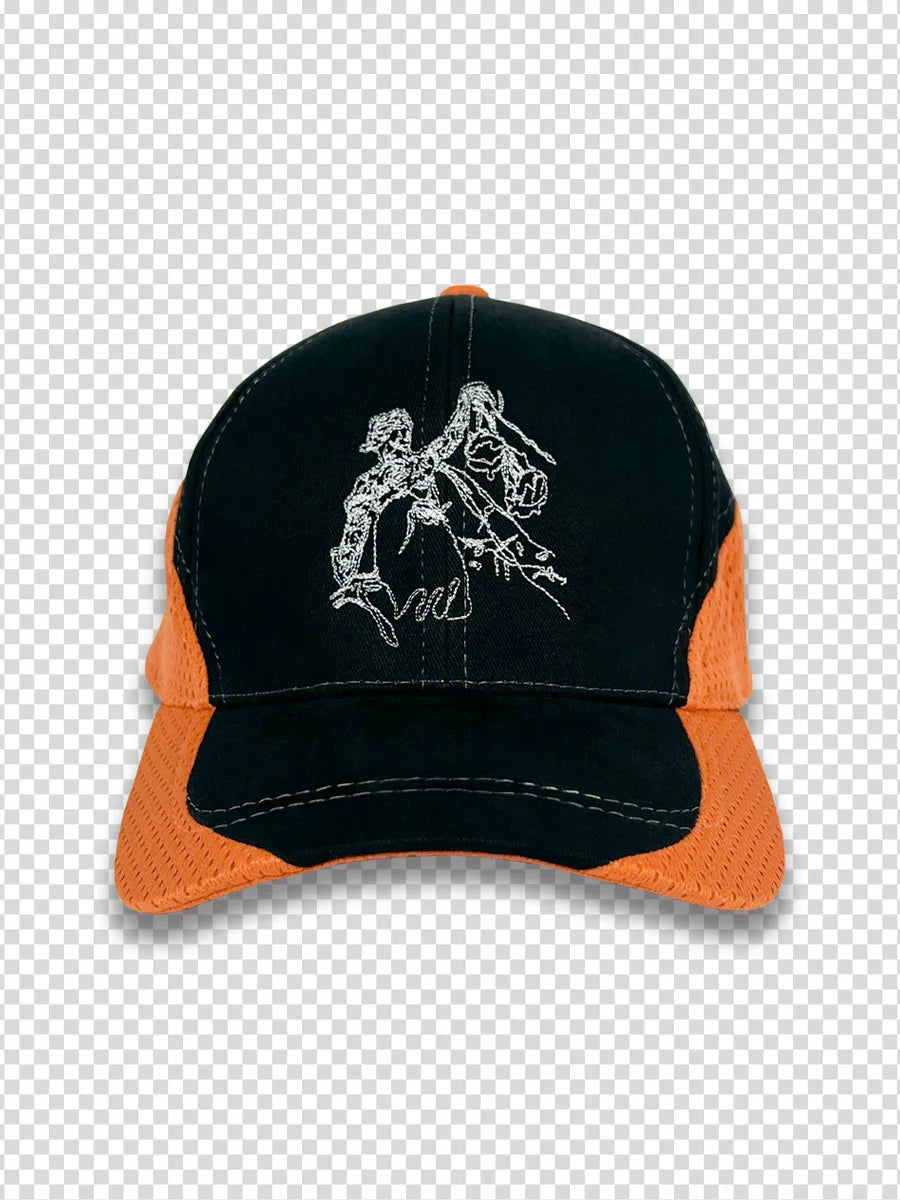 Lo Res Evander Hat in Black and Orange - M I L O S P O R T