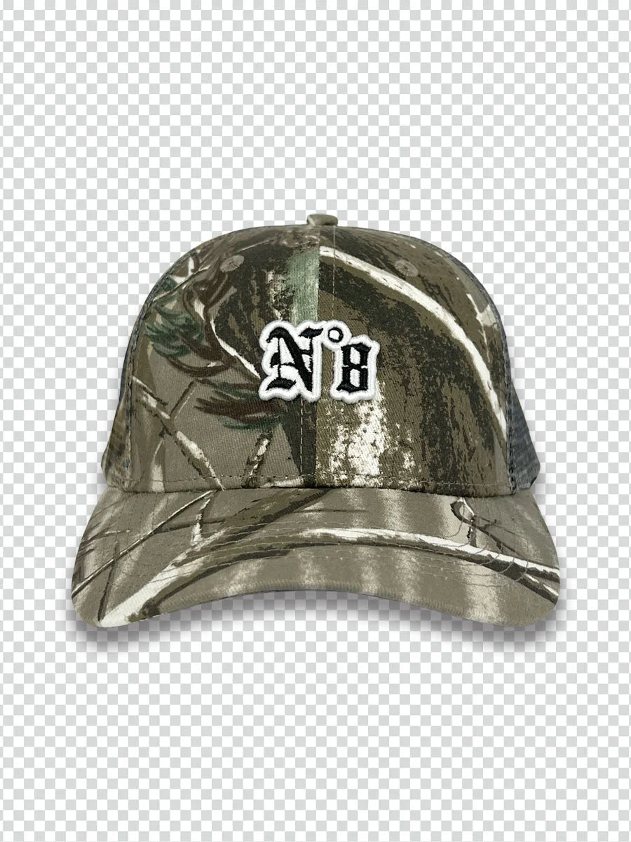 Lo Res N*8 Trucker Hat in Camo - M I L O S P O R T