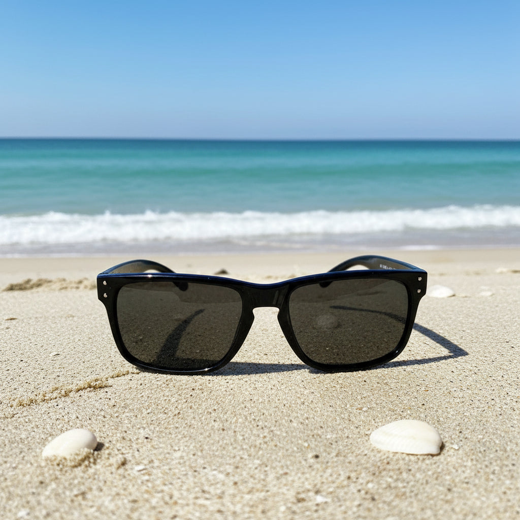 Milosport 3300 polarized sunglasses with black frames and tinted lenses, showcasing sleek accessories design.