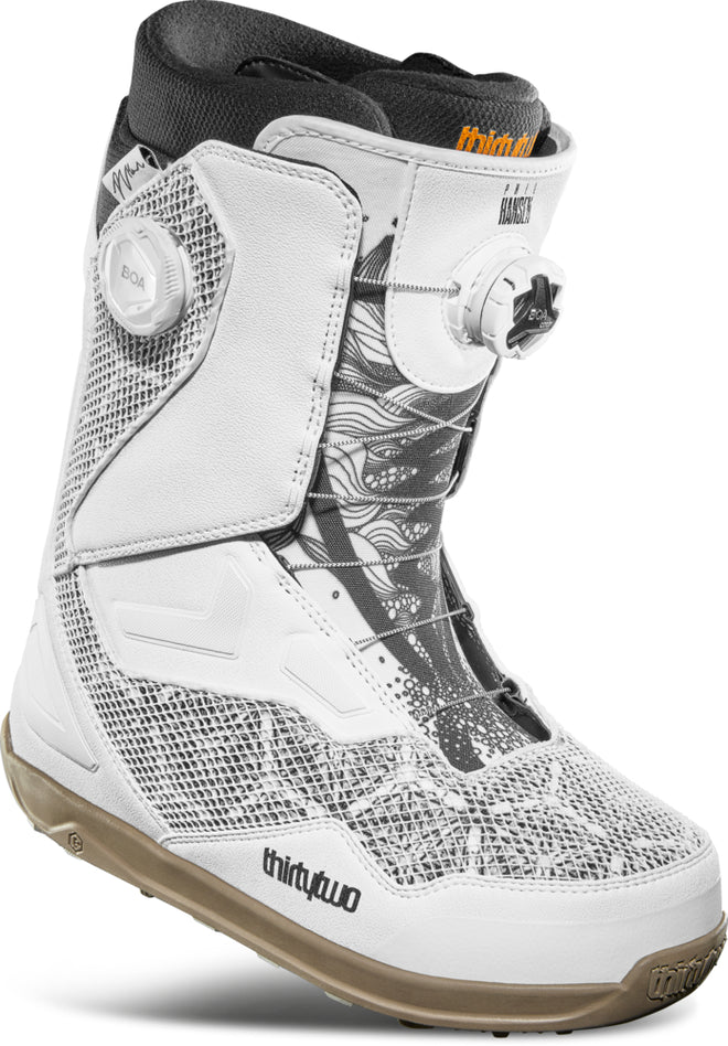 32 (Thirty Two) TM-2 (Team 2) Double Boa Phil Hansen Quick Strike Snowboard Boots in White Black and Gum 2024 - M I L O S P O R T