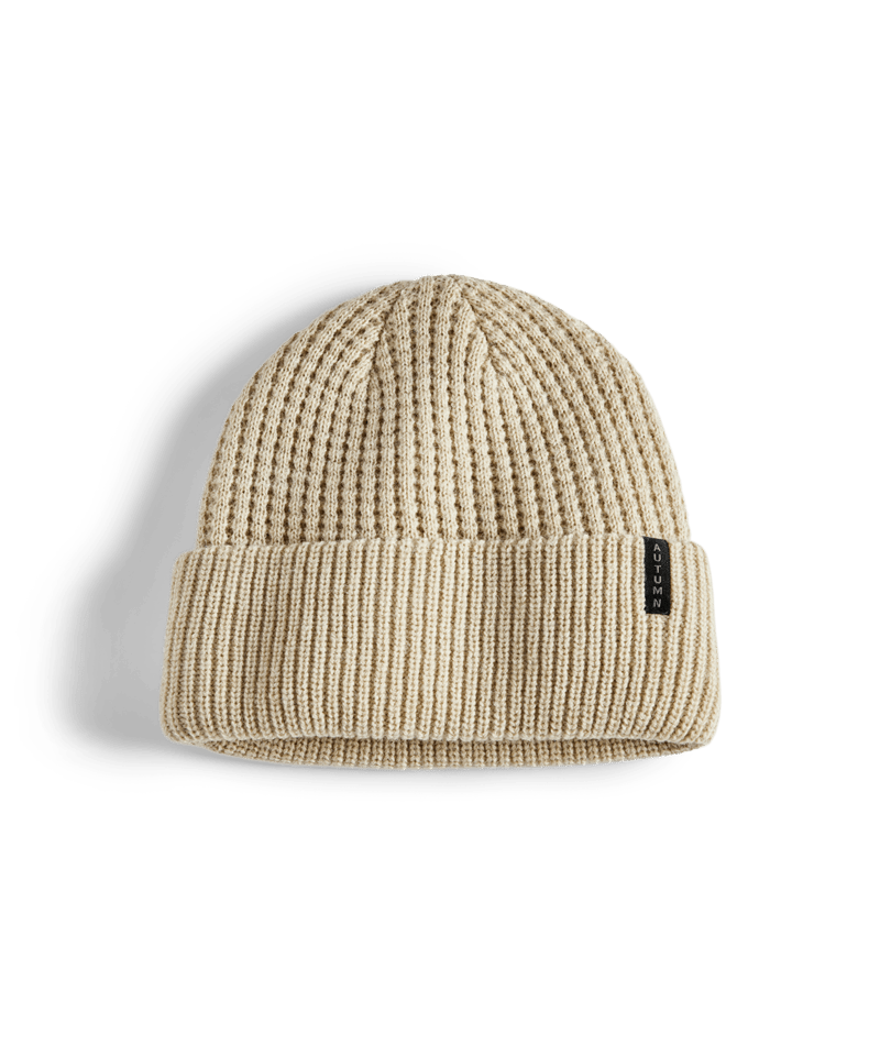 Autumn Wool Thermal Knit Beanie in Sand 2025 - M I L O S P O R T