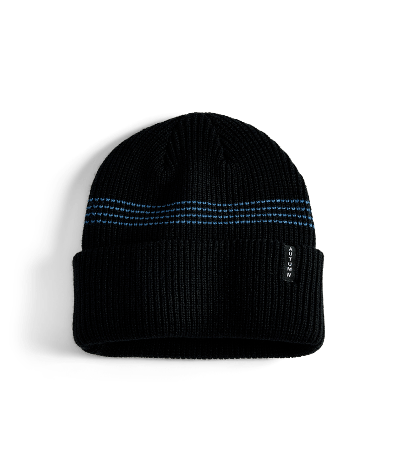 Autumn Select Mini Stripe Beanie in Black and Blue 2025 - M I L O S P O R T