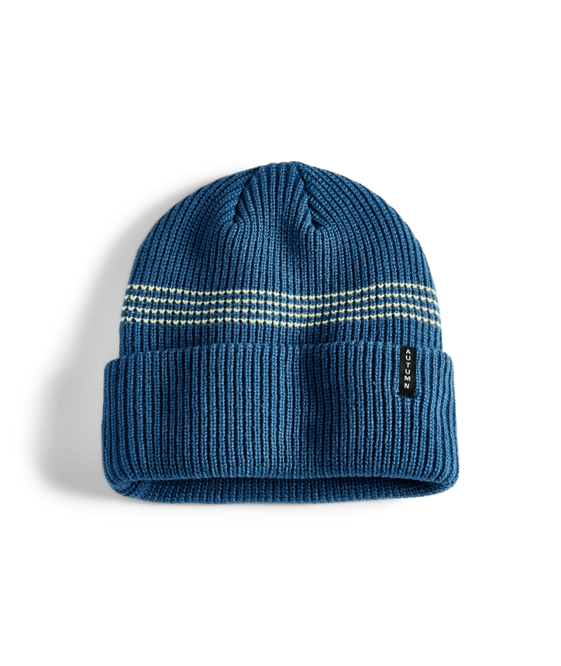 Autumn Select Mini Stripe Beanie in Blue and Light Yellow 2025 - M I L O S P O R T
