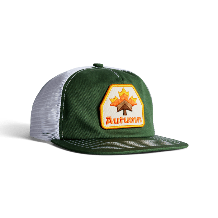 Autumn Patch Trucker Hat in Evergreen 2025 - M I L O S P O R T