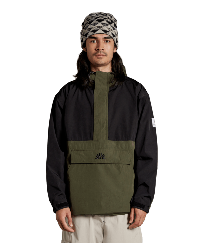 Autumn Cascade Anorak in Military Green and Black 2025 - M I L O S P O R T