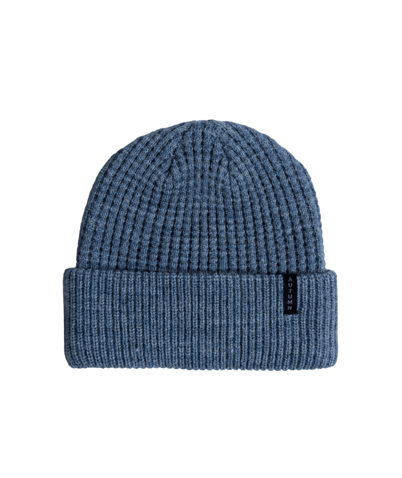Autumn thermal knit beanie for men and women, cozy autumn hat with a ribbed design, perfect for cold weather.