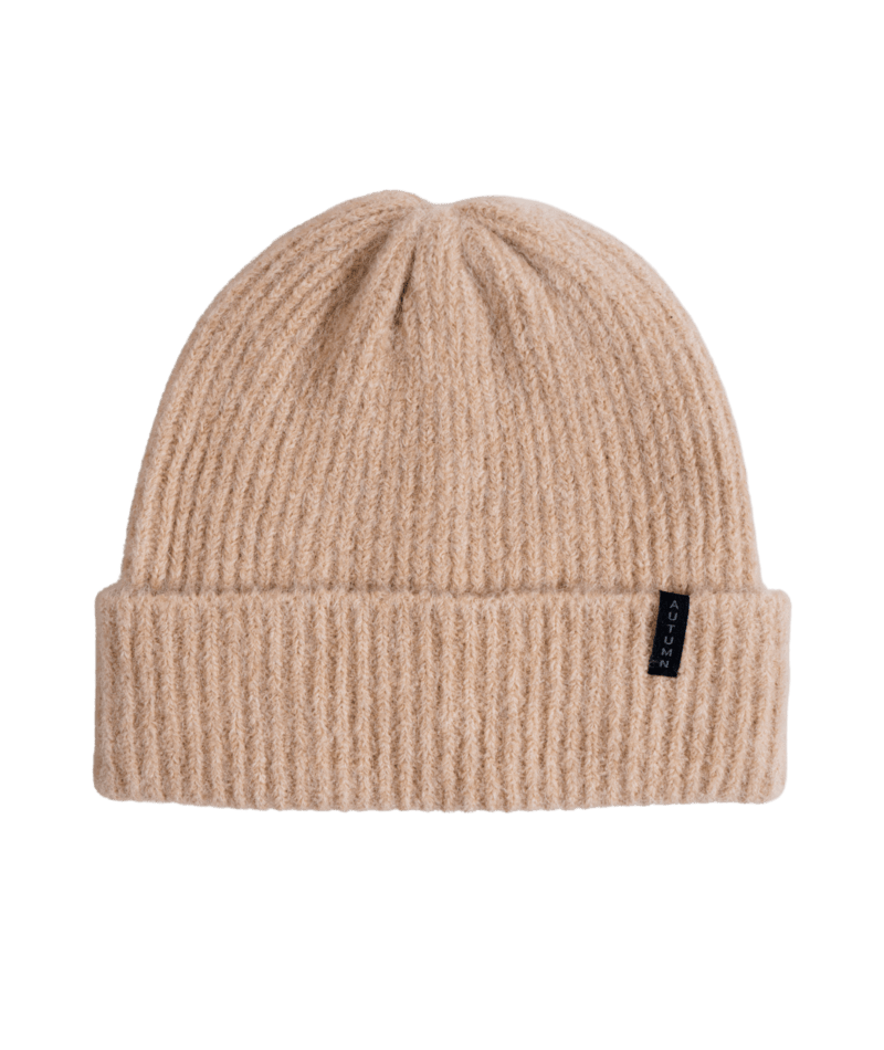 Autumn Morgs Beanie 2027 in black, unisex knit hat with ribbed design, suitable for men and women, stylish winter accessory