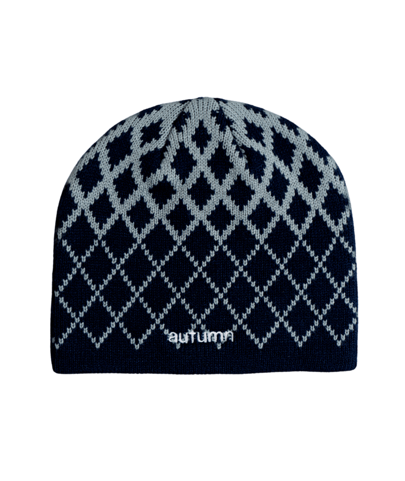 Autumn Warp Beanie 2027 in knit fabric, suitable for men and women, featuring a stylish, cozy design for autumn wear.