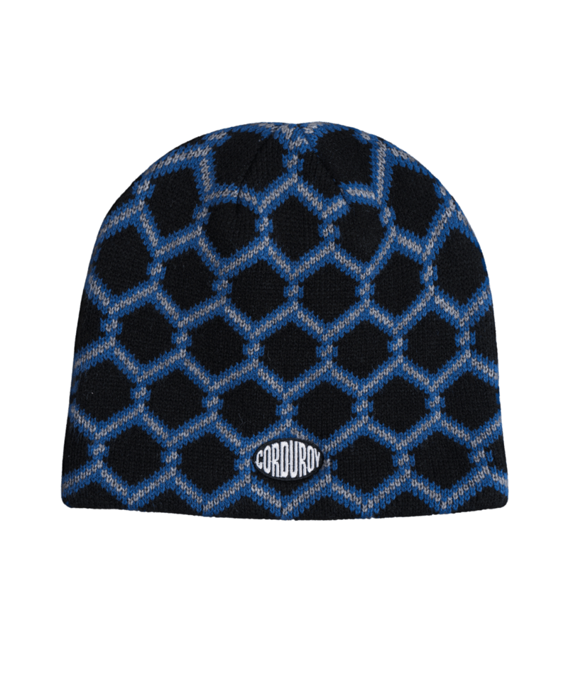 Autumn Keep Out Skully Beanie in black, unisex men's and women's knit hat with a bold graphic design, stylish and warm for fall.