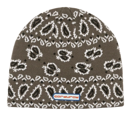 Corduroy Bandana Beanie in Charcoal 2024 - M I L O S P O R T