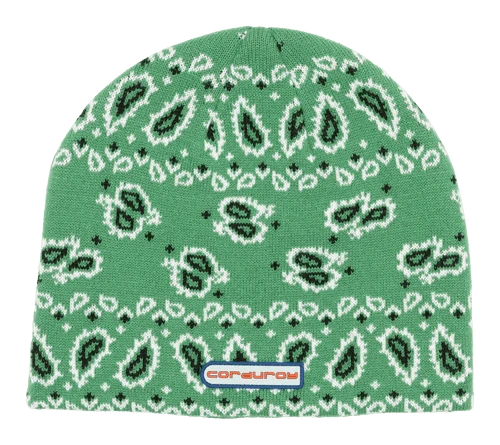 Corduroy Bandana Beanie in Green 2024 - M I L O S P O R T