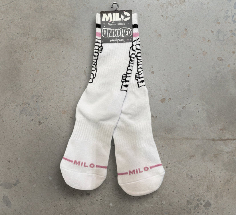 Milosport x Uninvited Sock in White - M I L O S P O R T