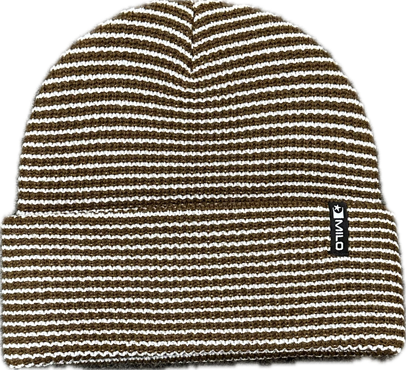 Milo x Autumn Mini Stripe Beanie in Brown and Off White 2025 - M I L O S P O R T