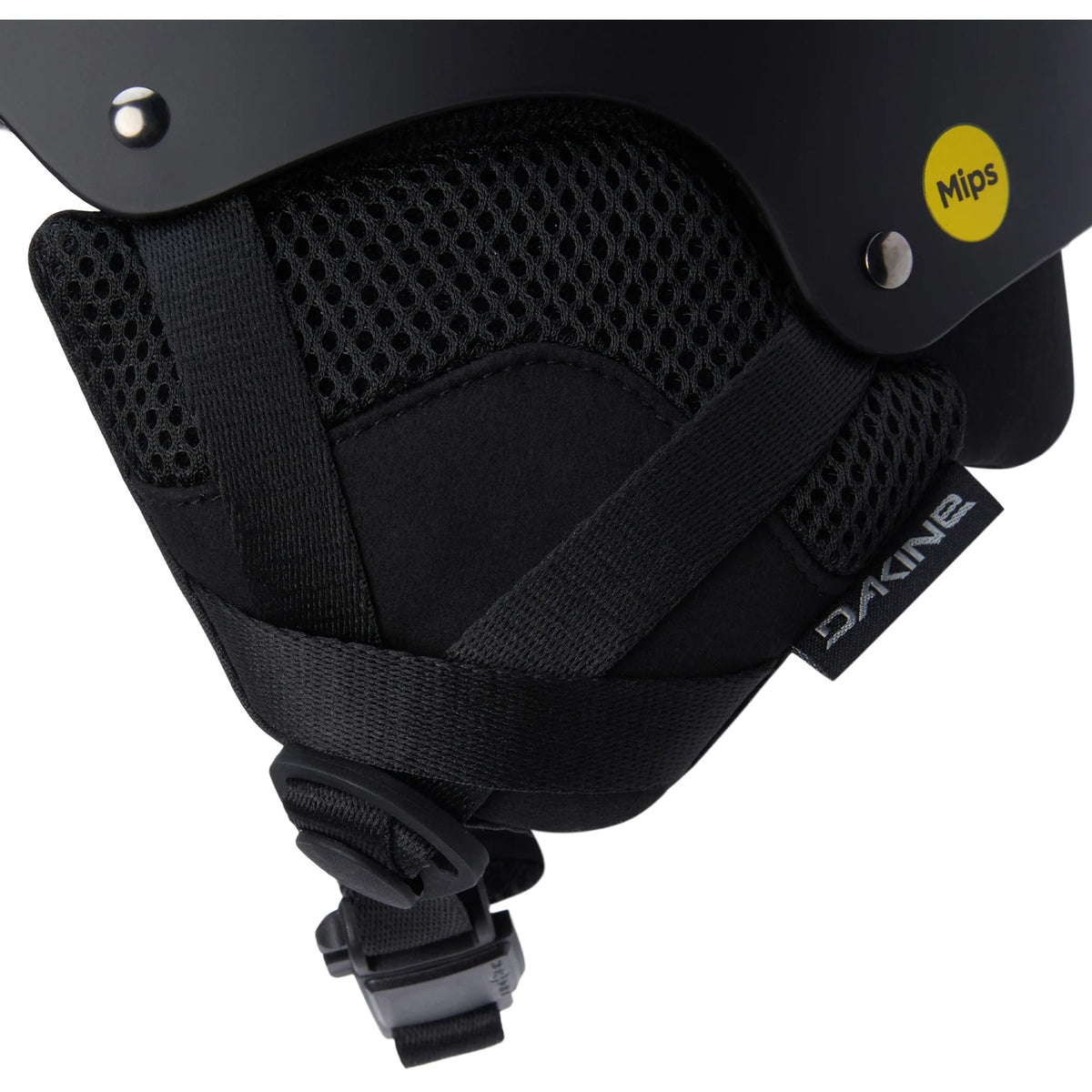 Black Dakine Daytripper MIPS snow helmet with adjustable straps and ventilation for winter snowboarding and skiing.