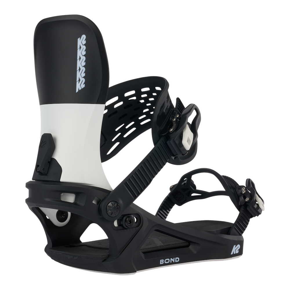 K2 Bond Snowboard Bindings in Black and White 2024 - M I L O S P O R T