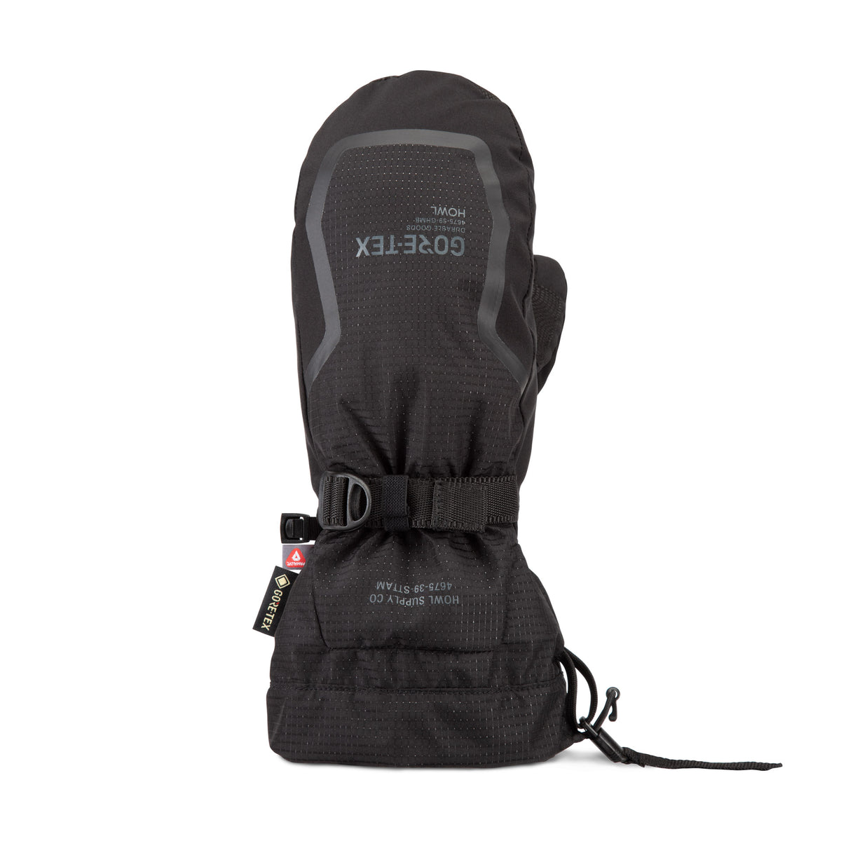 Howl Fender Gore-Tex Mitt for men and women, waterproof winter glove with insulated lining and secure wrist strap.