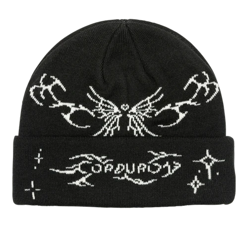 Corduroy Gothic Beanie in Black 2024 - M I L O S P O R T