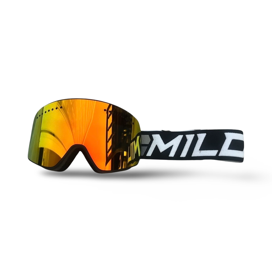 Milosport Team Magna Snow Goggle in Black and Fire Red with a Low Light Yellow Replacement Lens - M I L O S P O R T