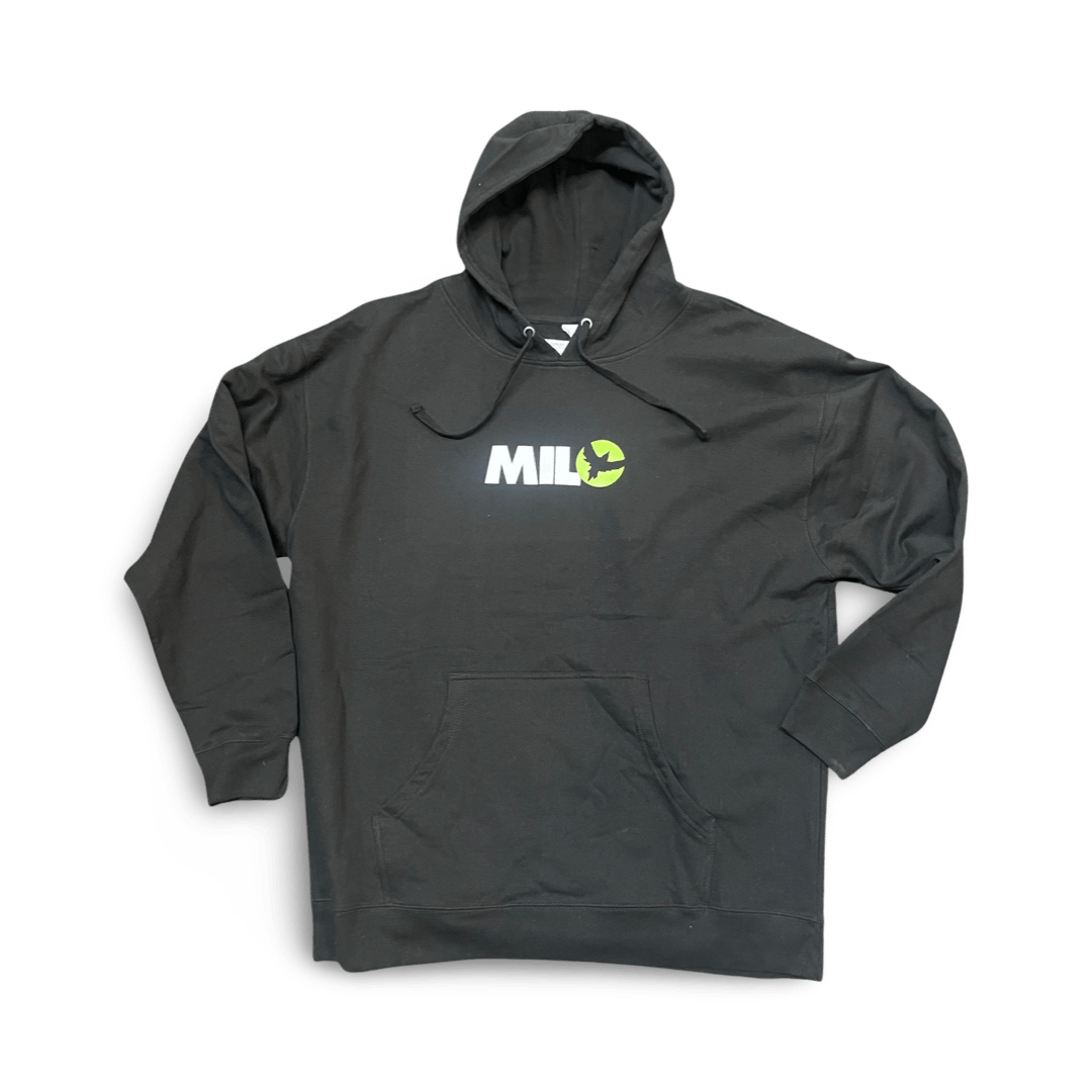 Milosport Heavyweight Block Logo Hoodie in Black and Green - M I L O S P O R T
