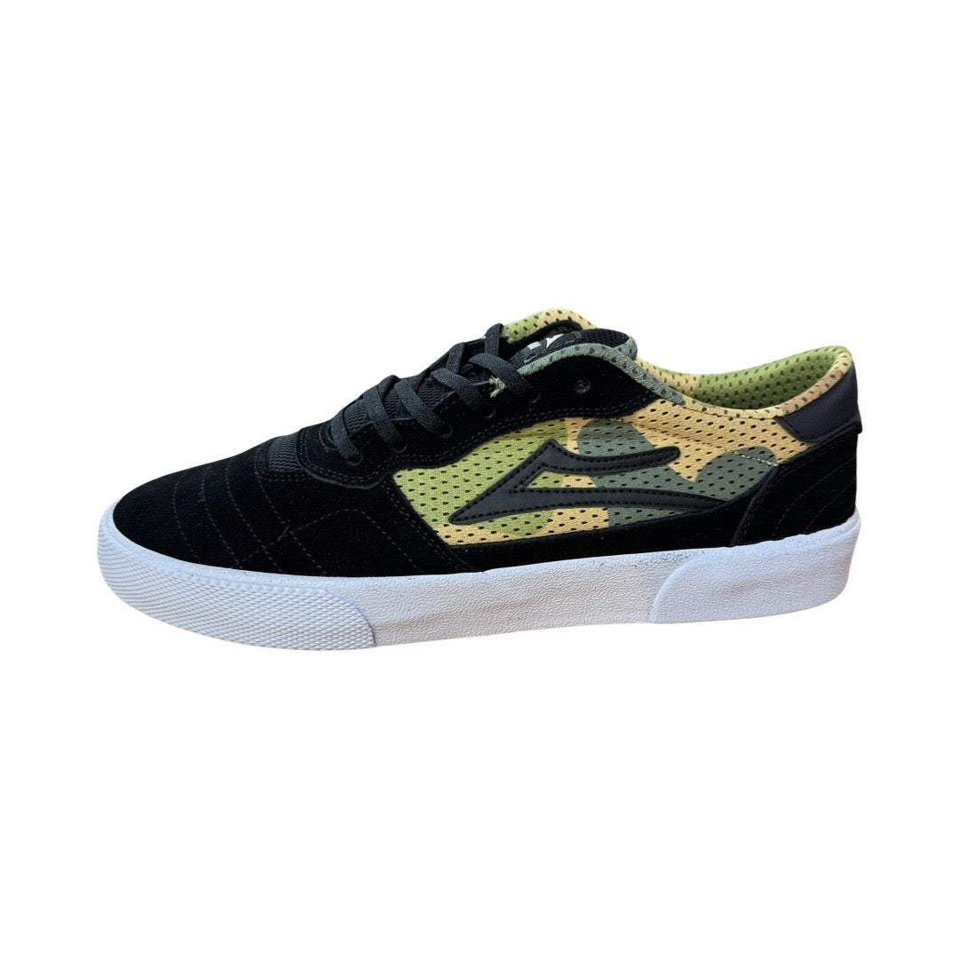 Lakai Cambridge Skate Shoe in Black and Camo Suede - M I L O S P O R T