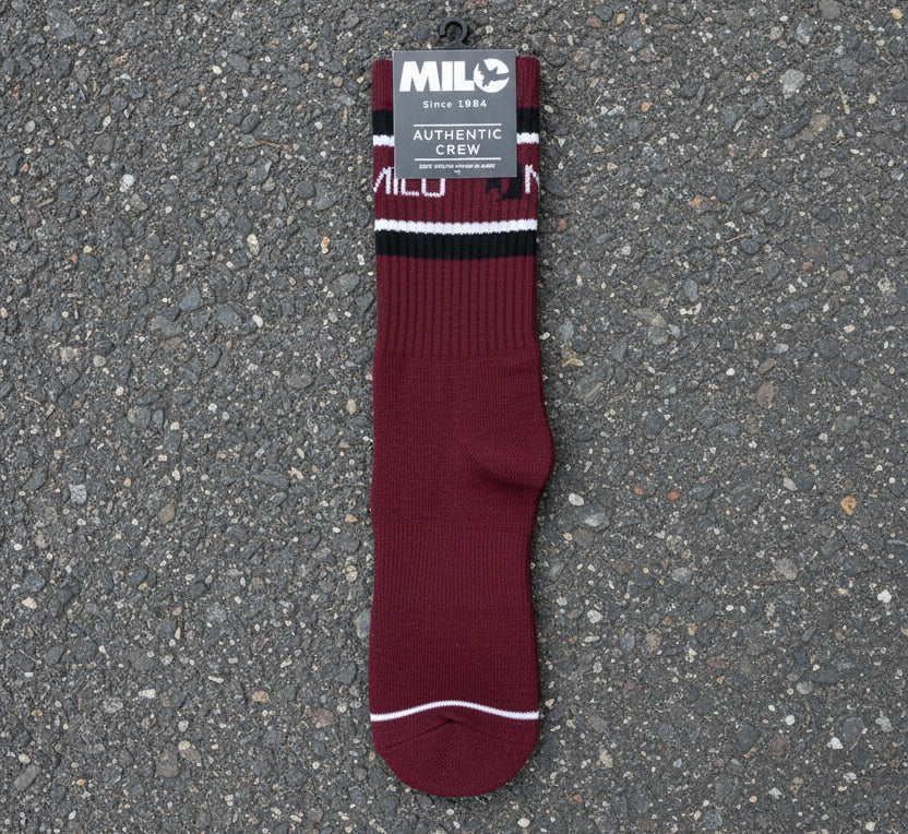 Men's Milosport Flag Logo Authentic Socks featuring a bold flag design and comfortable fit, made by Milosport.