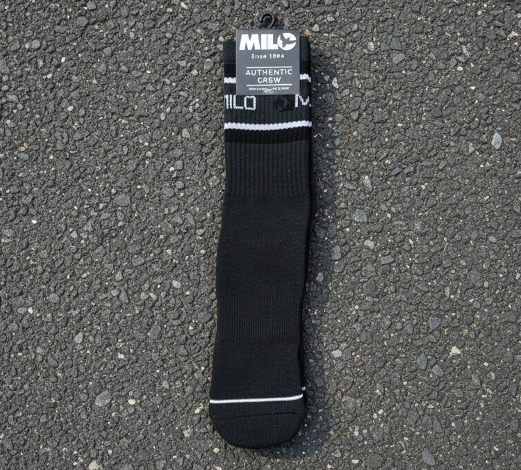 Mens Milosport Flag Logo authentic socks with bold flag design and logo, made from comfortable, breathable fabric.