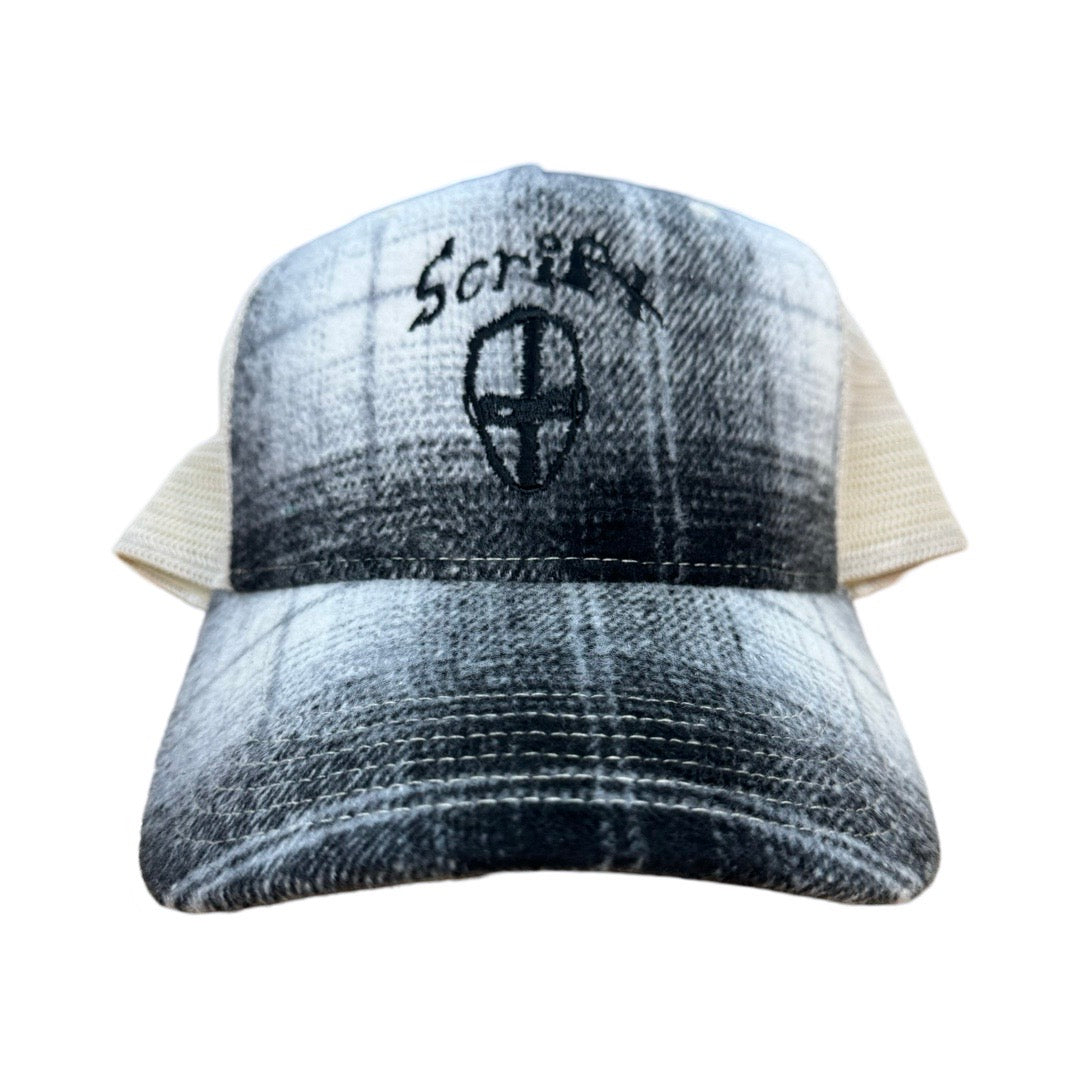 Script Plaid Embroidered Hat