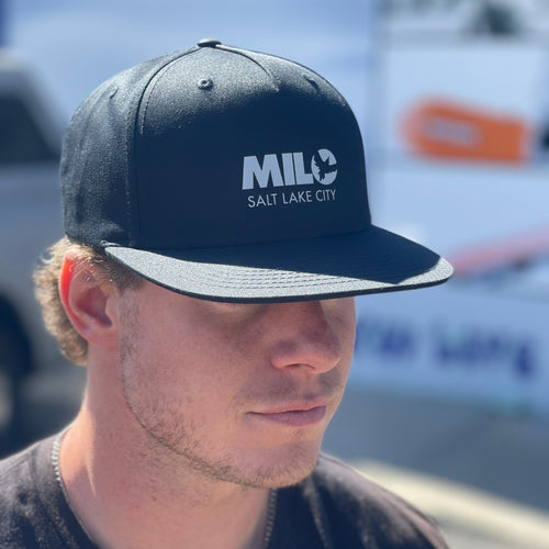 Milo Audio Logo Flat Brim Snapback Hat - M I L O S P O R T