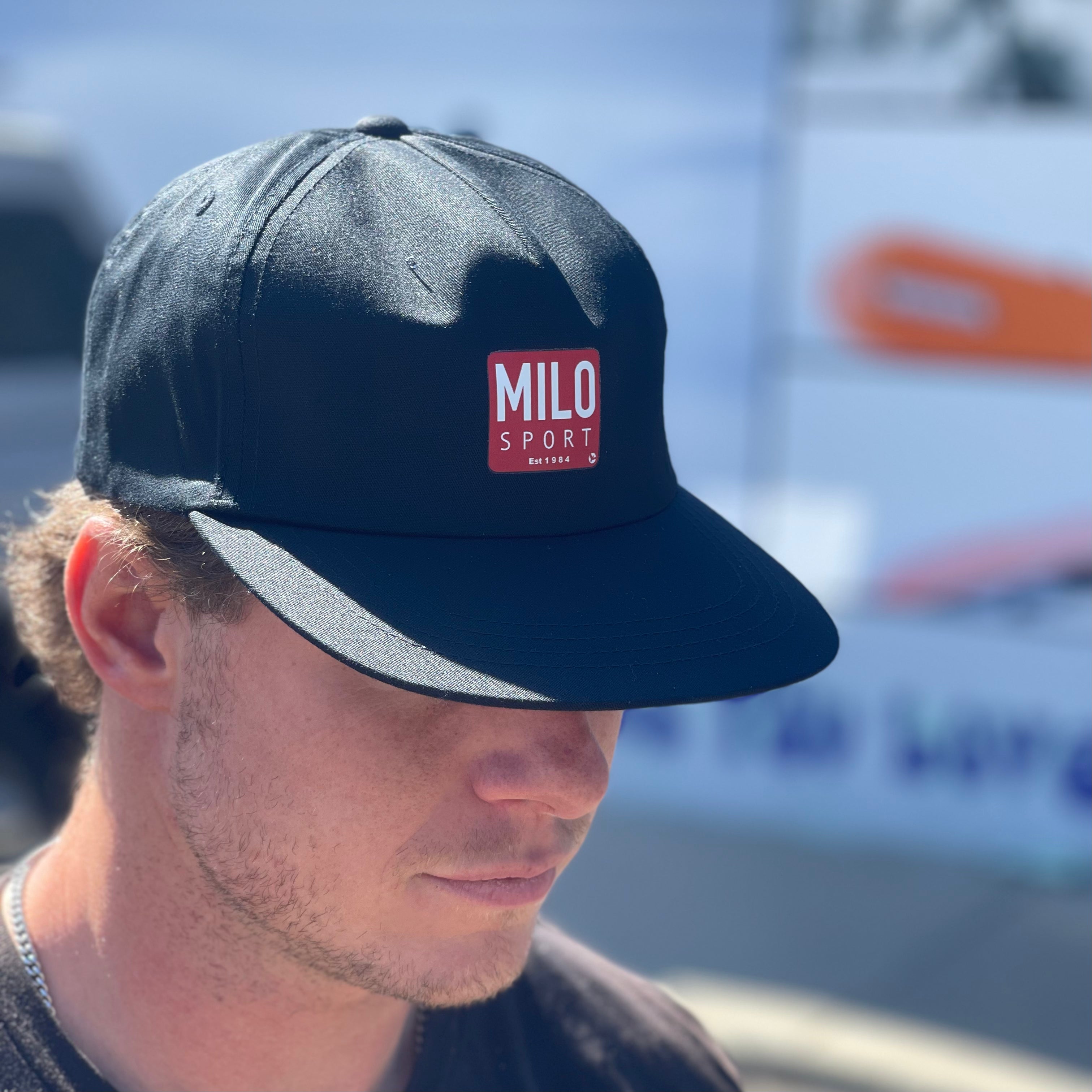 Milo Stack Logo Flat Brim Snapback Hat - M I L O S P O R T