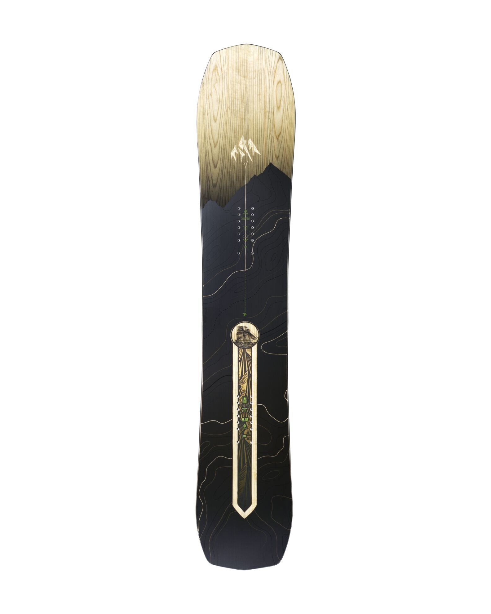 Jones Flagship Junior Snowboard 2027 with a colorful top sheet, designed for young snowboarders on snow terrain.
