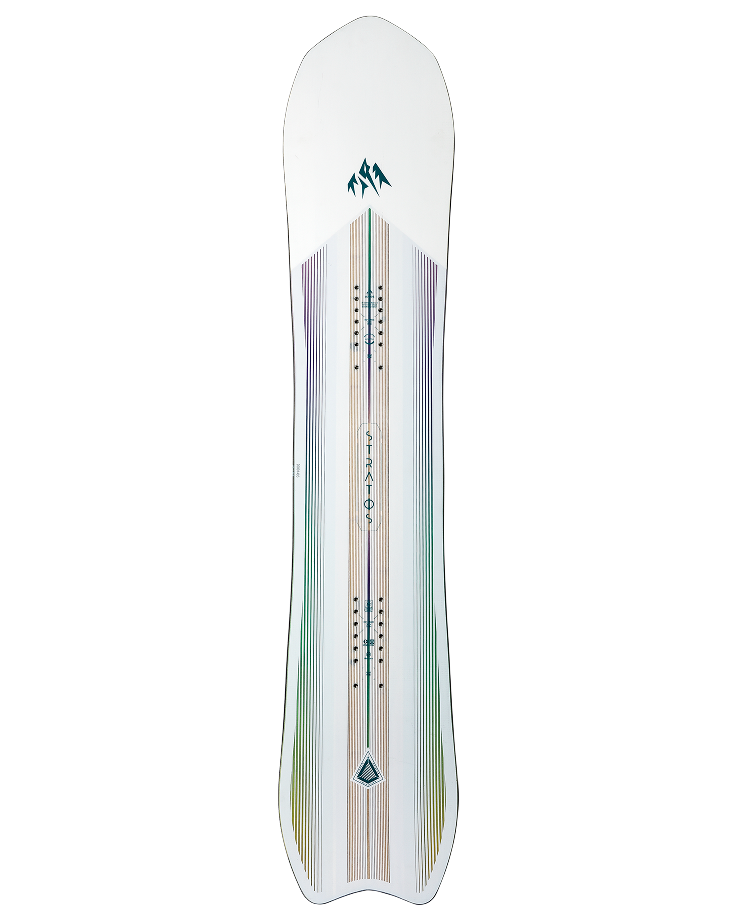 Jones Womens Stratos Snowboard 2027 with full top sheet, designed for snowboarding in winter conditions.