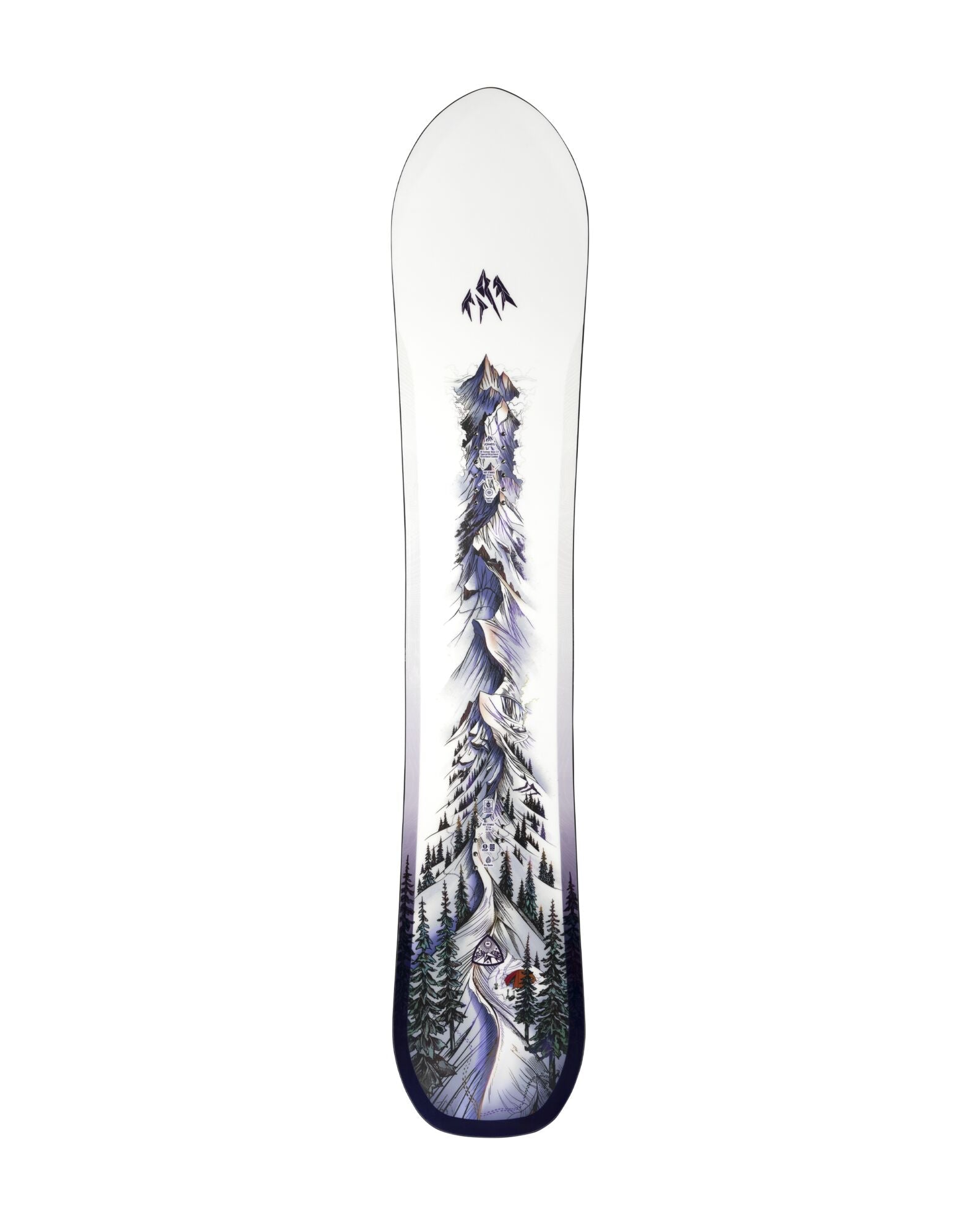 Jones Women's Dream Weaver 2 snowboard with colorful top sheet design, showcasing a versatile all-mountain snowboarding style.