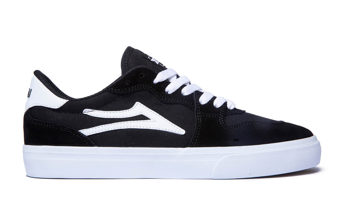 Lakai York Skate Shoe in Black and White Suede - M I L O S P O R T
