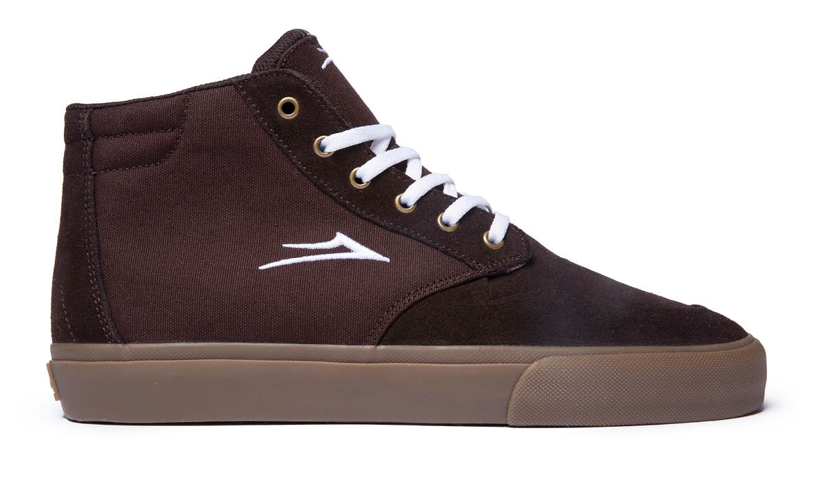 Lakai Riley 3 High Skate Shoe in Chocolate and Gum Suede - M I L O S P O R T