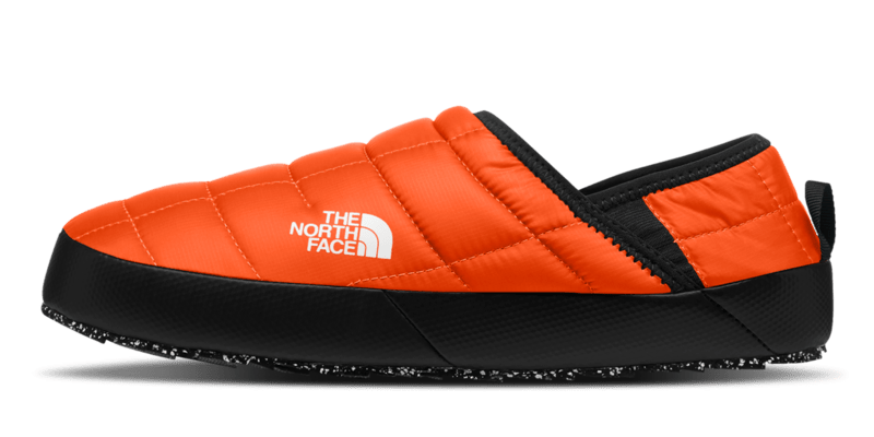 The North Face Mens ThermoBall Traction Mule V Slippers in Orange and White