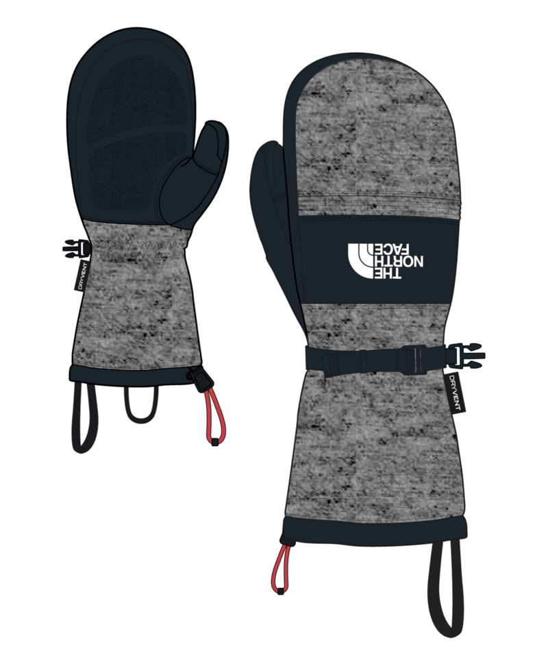 North Face Mens Montana Ski Mitt in Medium Grey Heather - M I L O S P O R T