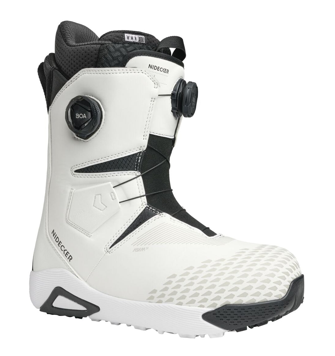 Nidecker Altai women's snowboard boots in white, shown with a low-resolution image, designed for snowboarding comfort and performance.