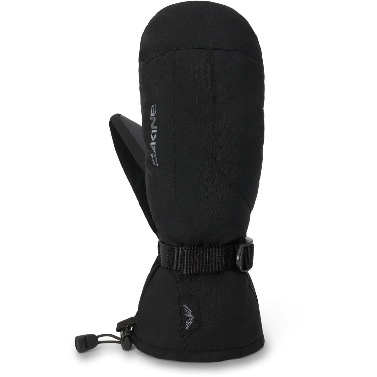 Men's Dakine Scout 2.0 mitt in black, showing the insulated winter glove with Dakine branding and textured palm for grip.