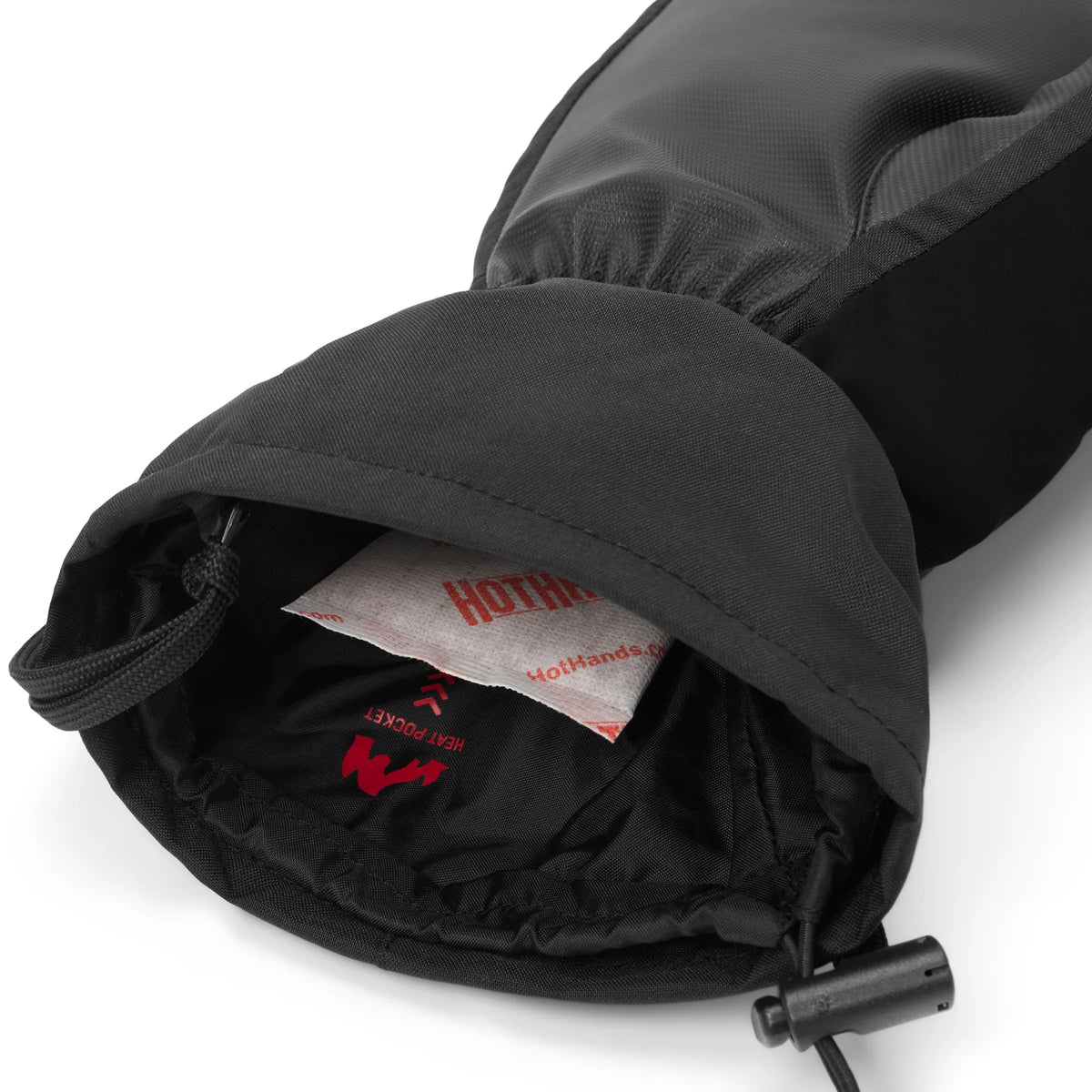 Men's Dakine Scout 2.0 black mittens with insulated design, featuring a durable exterior and adjustable wrist strap.