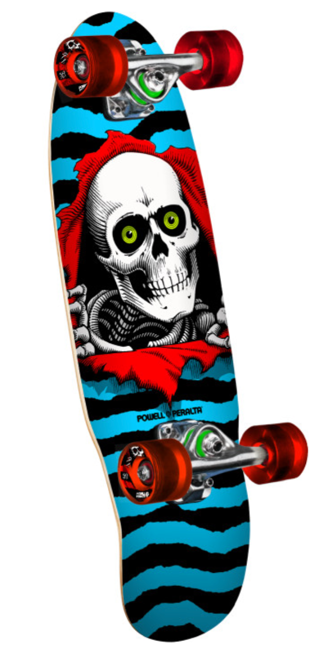 Powell Peralta Micro Mini Ripper Blue Complete Skateboard in 7.5" by 24 - M I L O S P O R T