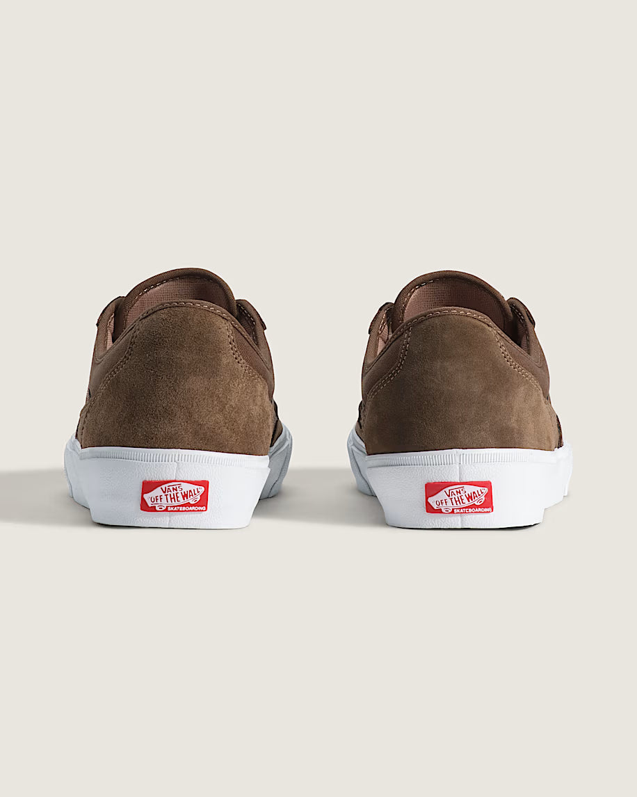 Vans Skate Curren Caples shoes in vintage cocoa color, featuring classic skate shoe design with suede and canvas materials