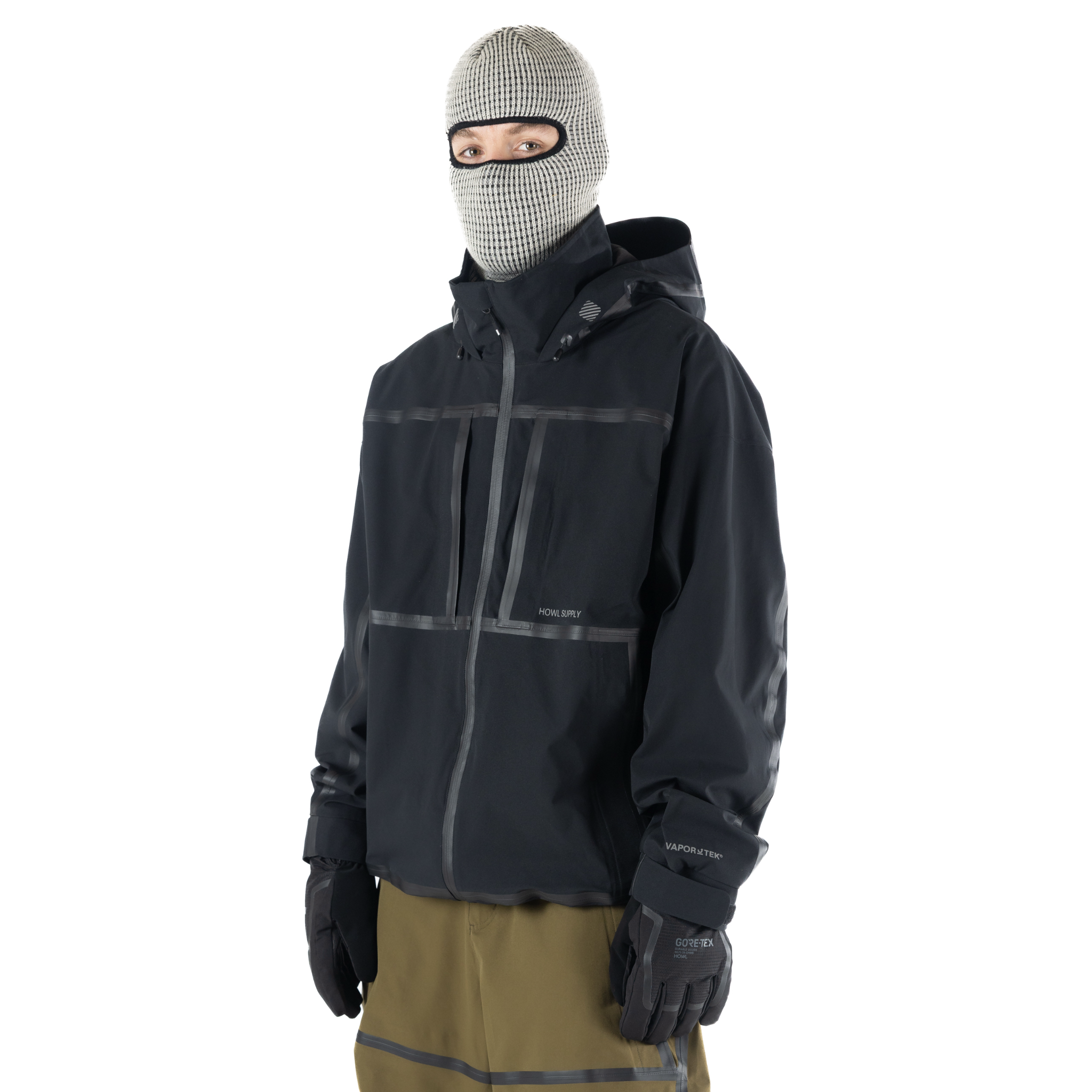 Black Howl Taped Jacket 2027 for men and women, featuring a sleek design with taped details and durable fabric.