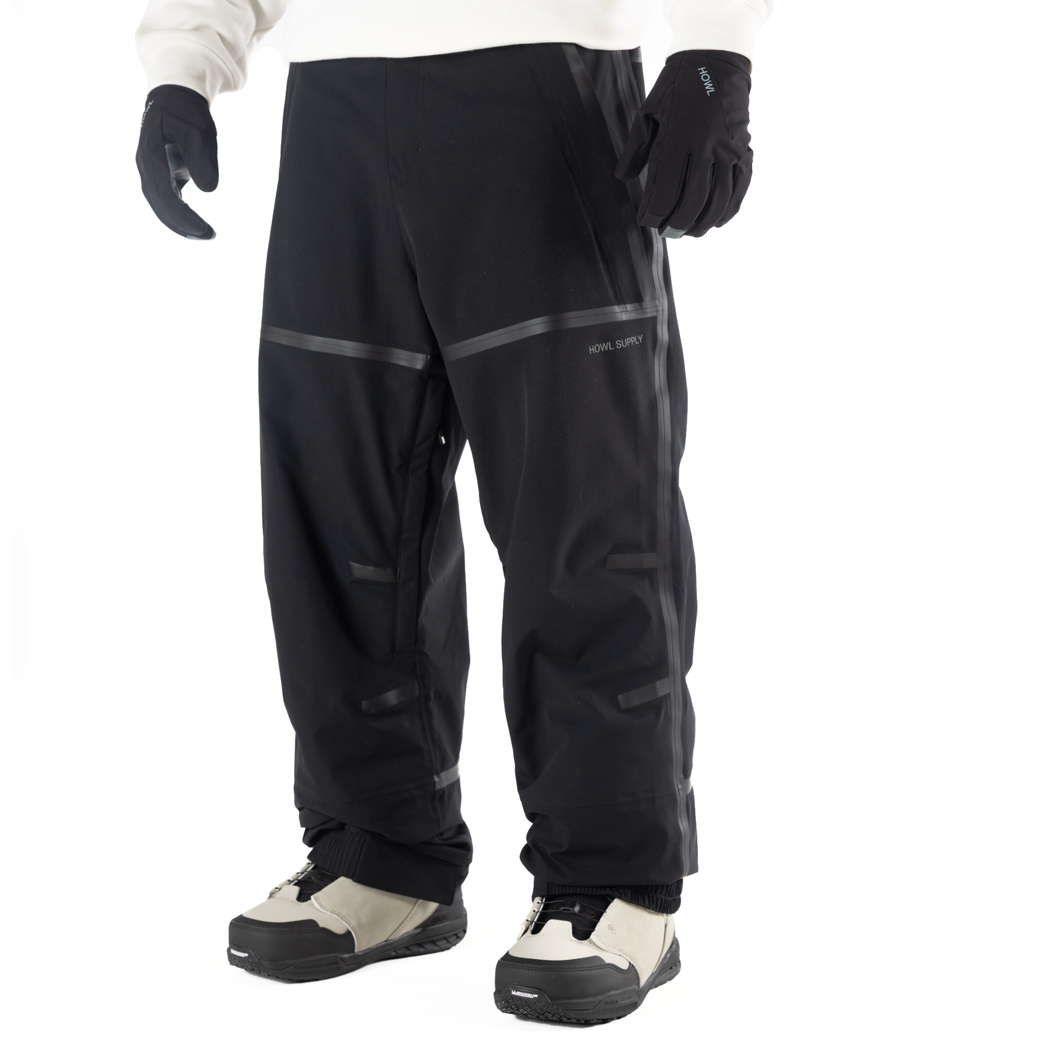 Black Howl Taped Pant for men and women, featuring taped design and comfortable fit, perfect for casual or athletic wear.